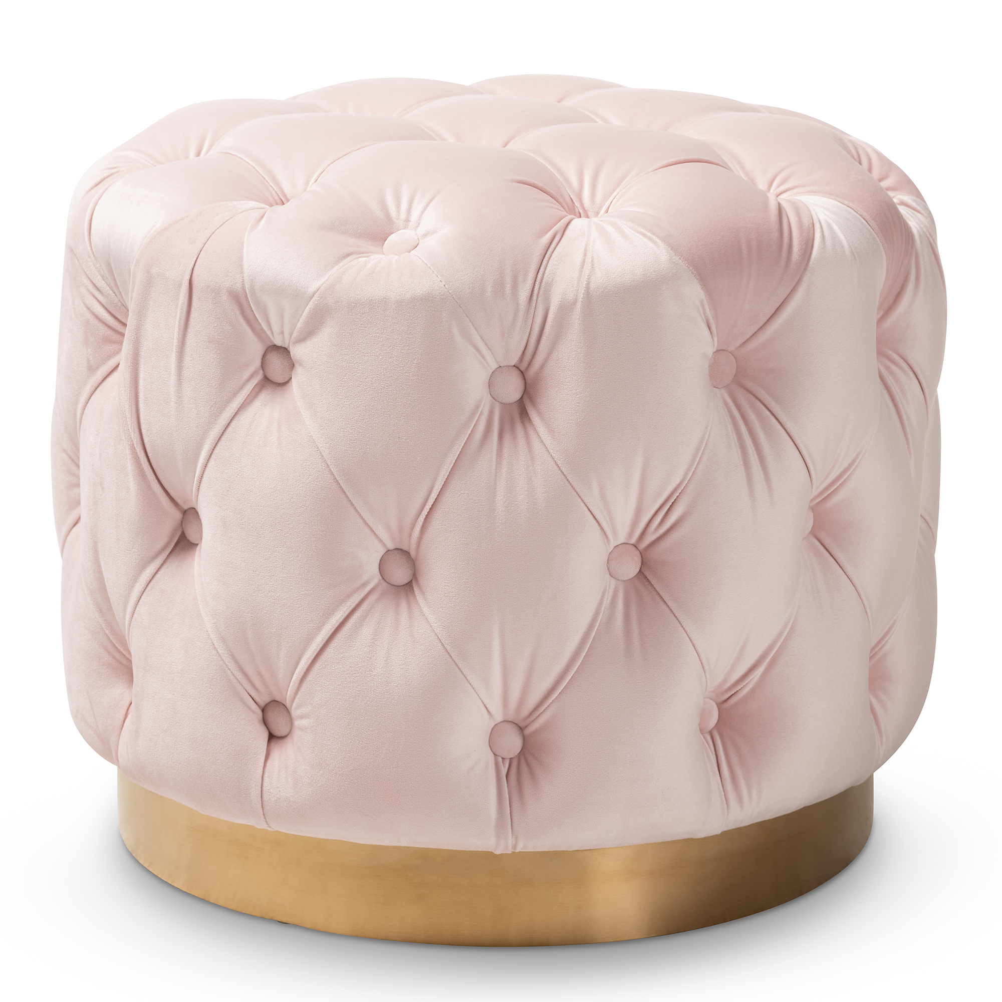 Blush pink store tufted ottoman